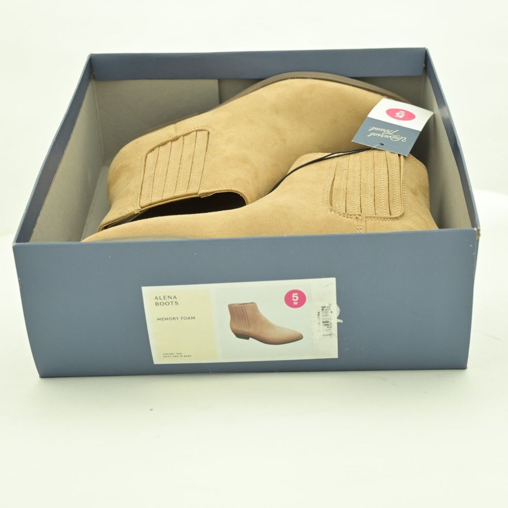 Universal Thread Alena Western Ankle Boots Tan Memory Foam Insole Size 5W